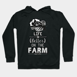 Life is better on the Farm Shirt with Graphic shades illustration Hoodie